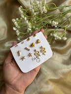 Golden Charm Earring Set