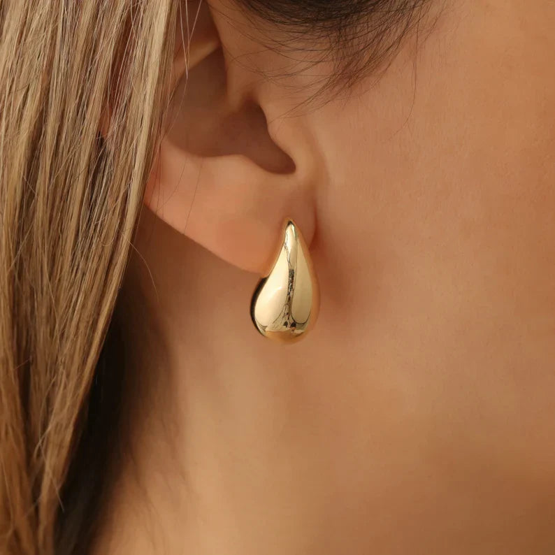 Teardrop Earrings - Golden